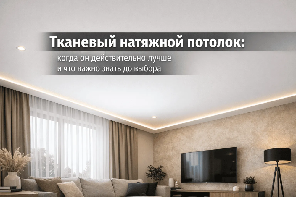 Тканевый натяжной потолок: когда он действительно лучше и что важно знать до выбора Potolki-Vsem