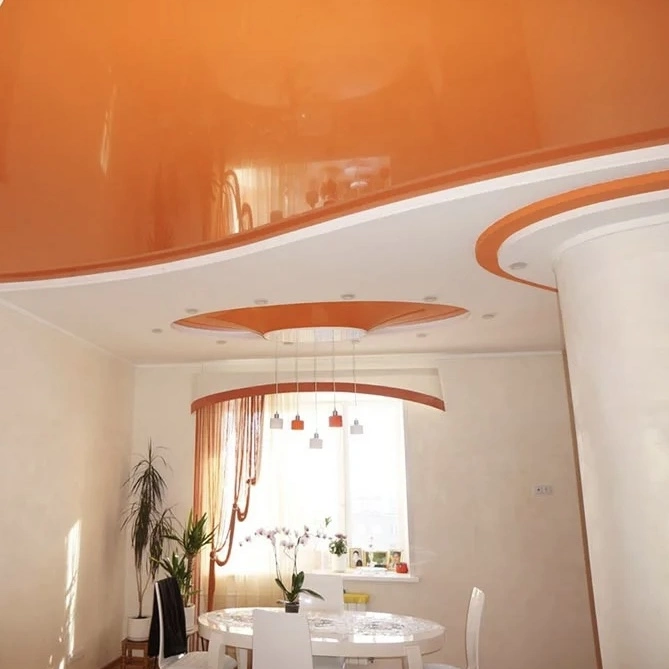 Оранжевые натяжные потолки Потолки Всем