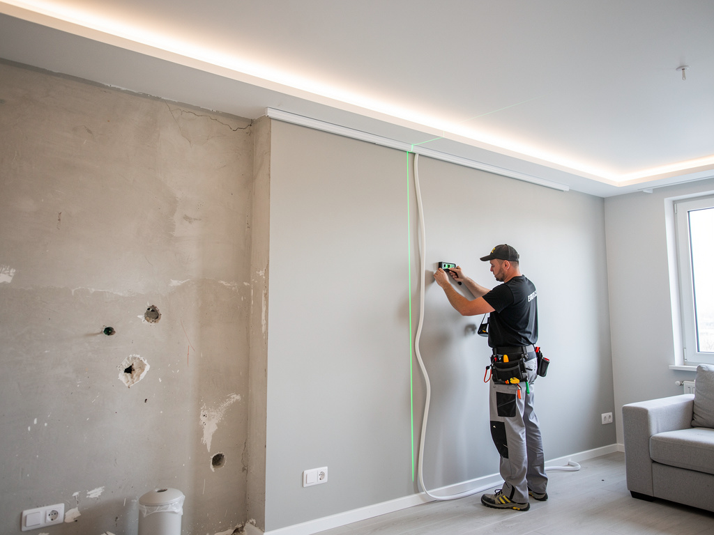 Кривые стены после ремонта? Натяжной потолок скроет неровные стыки за 3 часа без шпаклёвки Potolki-Vsem