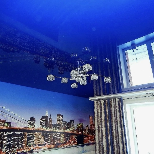 Синие натяжные потолки Потолки Всем