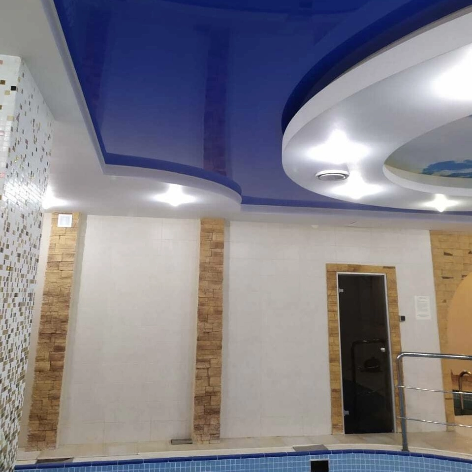 Синие натяжные потолки Потолки Всем