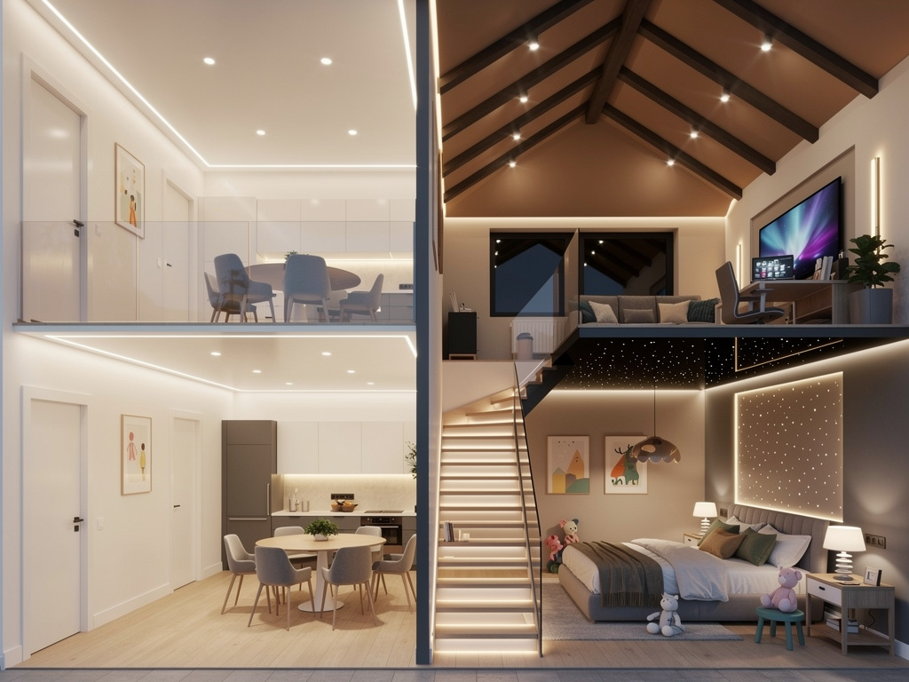 10 идей натяжных потолков для частного дома: как сделать уют от коридора до мансарды Potolki-Vsem