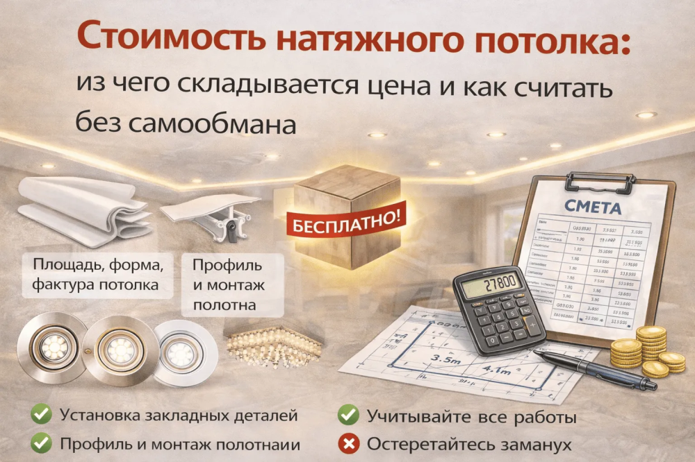 Стоимость натяжного потолка: из чего складывается цена и как считать без самообмана Potolki-Vsem